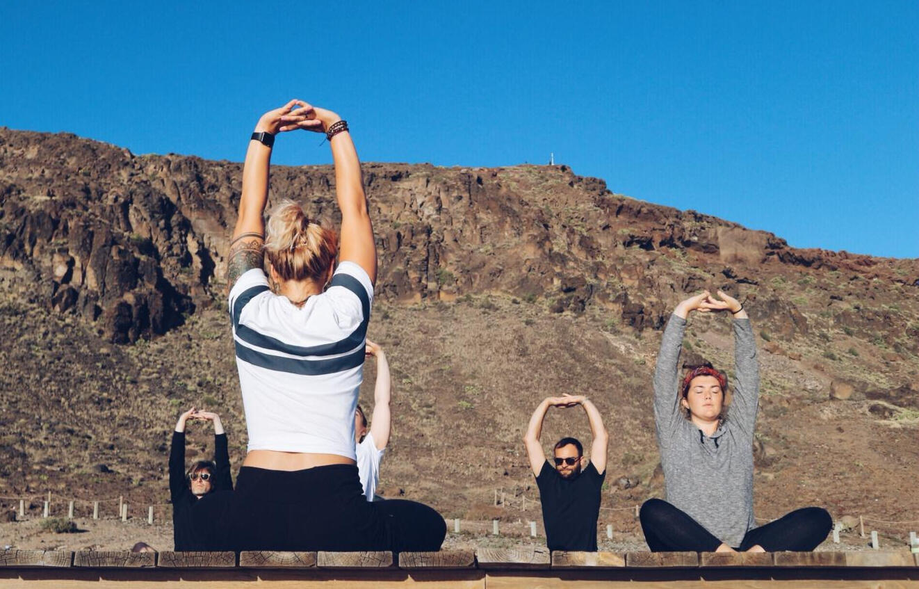 Weekly open air yoga classes in a beach side of Las Palmas (2018)